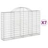vidaXL Gabion Basket Set of 7 Silver Galvanized Iron