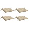 vidaXL Chair Cushion Set of 4 Beige Oxford fabric (100% polyester)