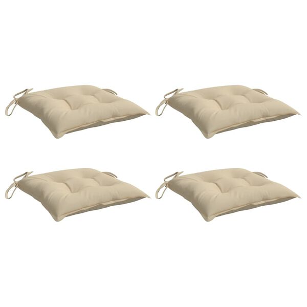 vidaXL Chair Cushion Set of 4 Beige Oxford fabric (100% polyester)