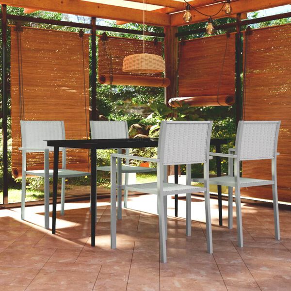 vidaXL 5 Piece Patio Dining Set White
