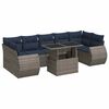 vidaXL 8 Piece Garden Sofa Set with Cushions Grey Poly Rattan Acacia