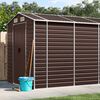 vidaXL Garden Shed Brown Galvanized steel Large Garden Shed