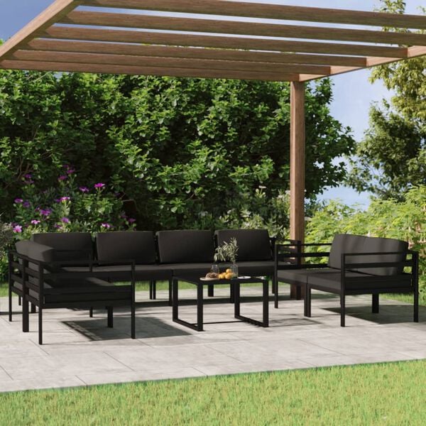 vidaXL Garden Lounge Set Anthracite Aluminum Large Modular