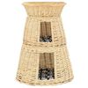 vidaXL Cat Basket Natural, Black, White Willow, Cotton, Polyester Small