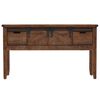 vidaXL Console Table Brown Solid fir wood, MDF, steel 51.6x14.0x29.5 in