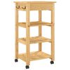vidaXL Kitchen Trolley MONZA 18.9"x15.7"x34.8" Solid Wood Pine