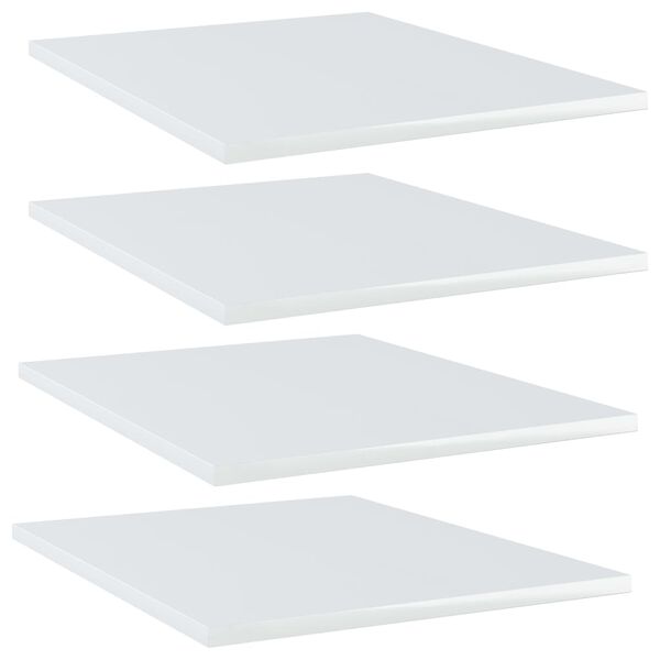 vidaXL Shelf Set of 4 High gloss white Engineered Wood