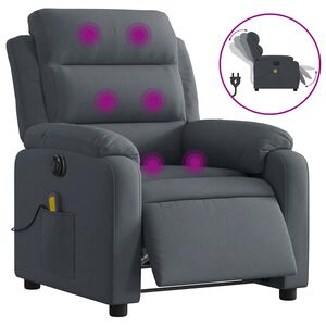 vidaXL Electric Massage Recliner Chair Dark Grey Velvet Standard