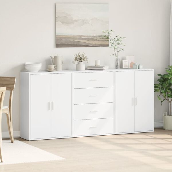 vidaXL Sideboard White Engineered wood Medium Sideboard Rectangular