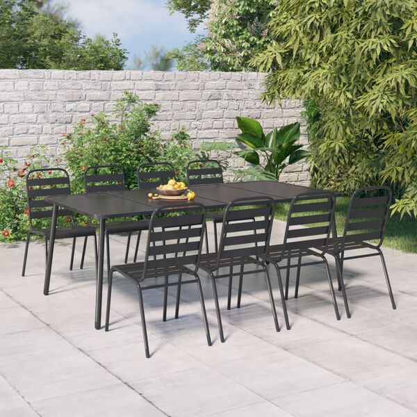 vidaXL Garden Table Anthracite Steel with e-coating and powder-coating