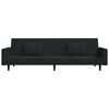 vidaXL Sofa Bed Black Velvet, wood, plastic 2-Seater