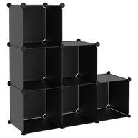 vidaXL Storage Cube Organizer with 6 Cubes Black PP