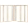 vidaXL Dog Gate Set of 2 Brown Solid Poplar wood 63 in long Foldable