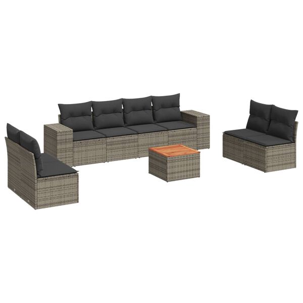 vidaXL Garden Sofa Set Grey, Dark Grey