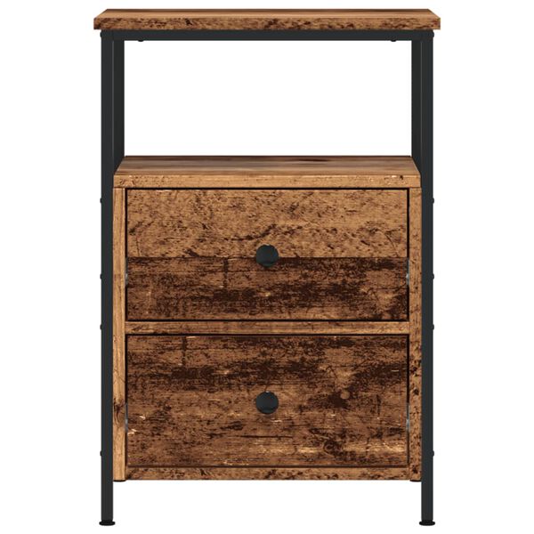vidaXL Bedside Cabinet Old wood Engineered wood, metal Medium