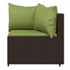 vidaXL Patio Corner Sofa Brown, Green