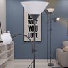 vidaXL Floor Lamp Black Steel Tall Floor Lamp Cylindrical Modern