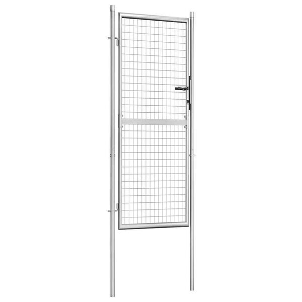 vidaXL Garden Gate Galvanised Steel 39.4x78.7" Silver
