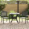 vidaXL Garden Table Set 3 pcs Black Cast Aluminium