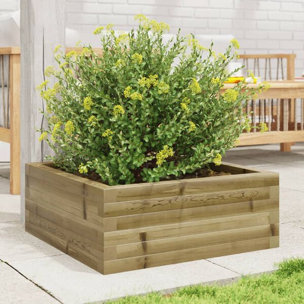vidaXL Garden Planter Natural Wood Impregnated Pine Wood Medium
