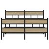 vidaXL Bed Frame Sonoma oak Steel, engineered wood Double Bed Frame