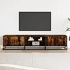 vidaXL TV Cabinet Smoked Oak Engineered Wood, Metal Large TV Cabinet