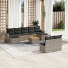 vidaXL Garden Sofa Set Grey PE Rattan Large Modular Garden Sofa Set