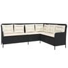 vidaXL Patio Sofa Set Black and cream white