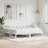 vidaXL Daybed With Trundles White Solid pine wood 31.5 x 79 in