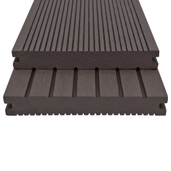 vidaXL WPC Solid Decking Boards with Accessories 32.8 '² 7.2 ' Dark Brown (5x45010)