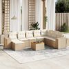 vidaXL Garden Sofa Set Beige Poly Rattan Modular Garden Sofa Set