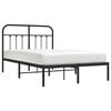 vidaXL Bed Frame Black Powder-Coated Steel 47.2x74.8 in Small Double