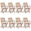 vidaXL Folding Patio Chairs 8 pcs with Cushions Solid Acacia Wood (2x313602+2x314882)