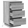 vidaXL Bedside Cabinet Grey 15.35 x 13.58 x 25.59 in Engineered wood