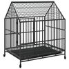 vidaXL Dog Cage Black Galvanized steel Large Dog Cage Rectangular