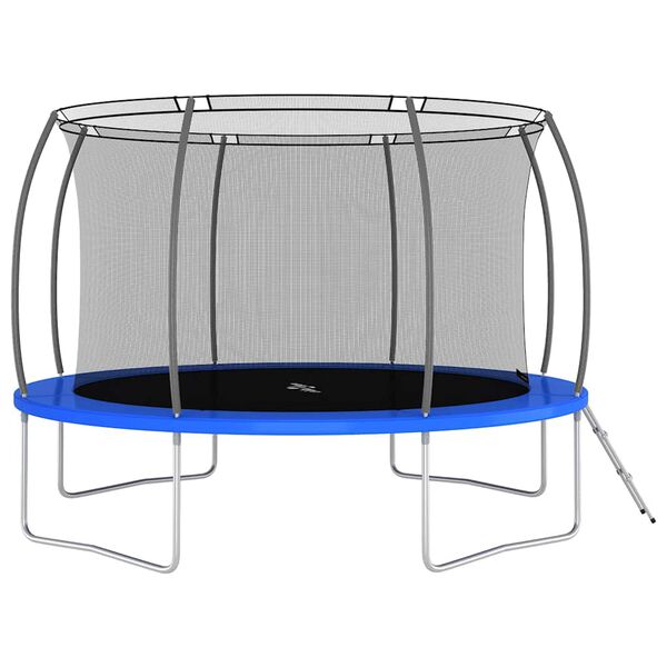 vidaXL Trampoline Set Black, Grey, Blue