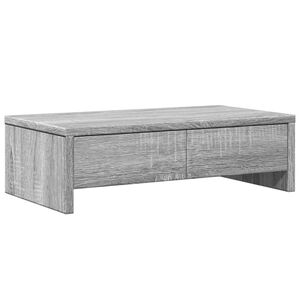 vidaXL Monitor Stand with Drawers Grey Sonoma 19.7x10.6x5.9" Engineered Wood