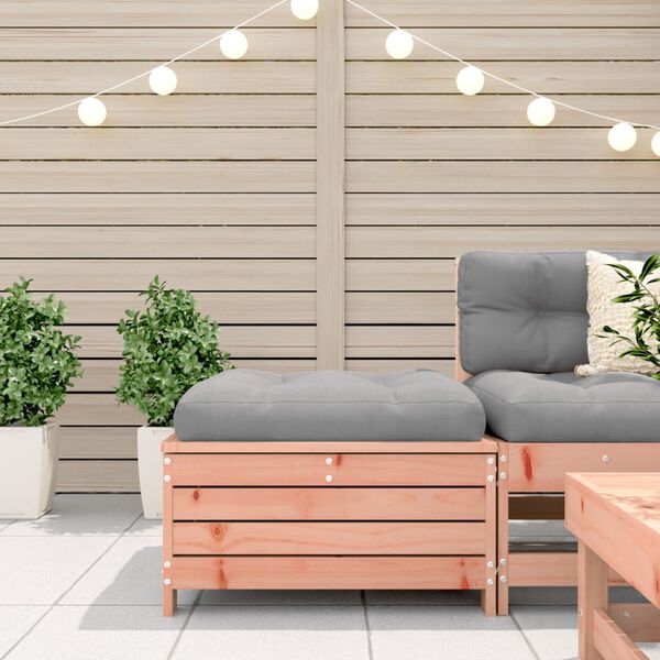 vidaXL Garden Footstool Grey Solid Douglas wood Medium Modular