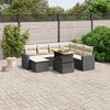 vidaXL Garden Sofa Set Black PE rattan 8 Piece Set Modular