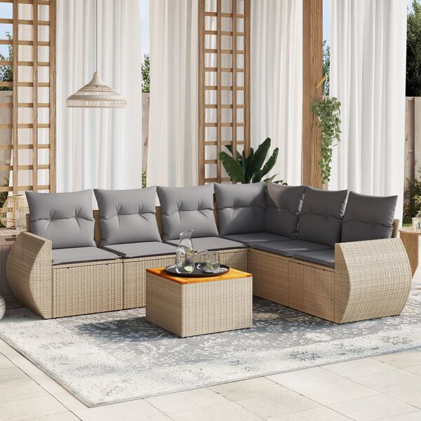 vidaXL Garden Sofa Set Beige