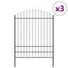 vidaXL Garden Fence 3 pcs Grey 66.93 x 88.58 in Powder-Coated Steel