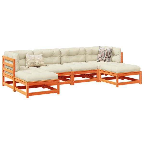 vidaXL Outdoor Sofa Set Wax brown Solid pine wood Large Modular