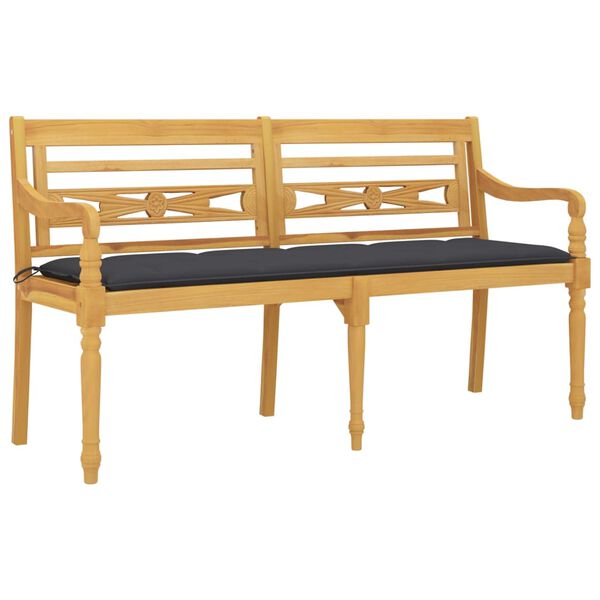vidaXL Bench Teak Solid teak wood, polyester Standard Seats Many