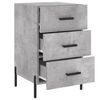 vidaXL Bedside Cabinet Concrete Grey Engineered Wood, Iron Medium