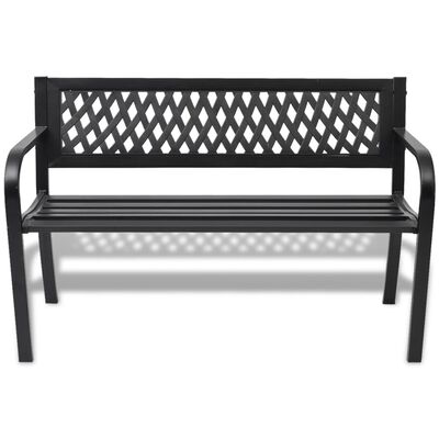 vidaXL Patio Bench 46.5" Steel Black