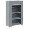 vidaXL Shoe Cabinet Grey Non-woven fabric, powder-coated steel, plastic