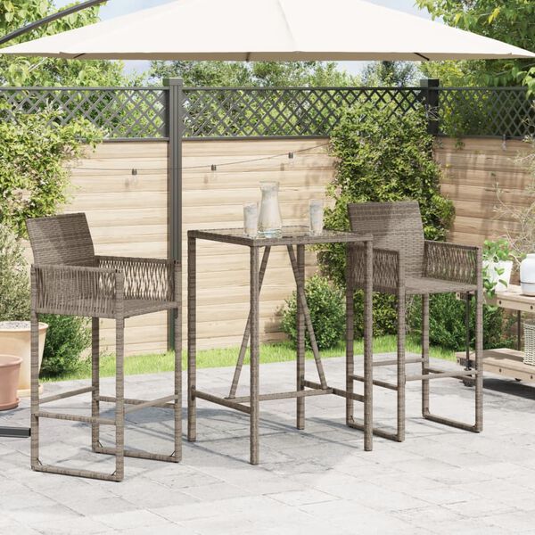vidaXL Outdoor Bar Table Grey, Black