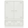 vidaXL Highboard White Cold-Rolled Steel Medium Cabinet Rectangular