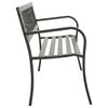vidaXL Garden Bench Grey Powder-coated steel, Plastic Standard Durable