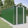 vidaXL Large Green Garden Shed Galvanized Steel Rectangular Design